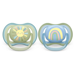 Philips Avent® - Philips Avent Ultra Air Pacifier 2pk - 0-6m - Smiling Sun + Blue Rainbow