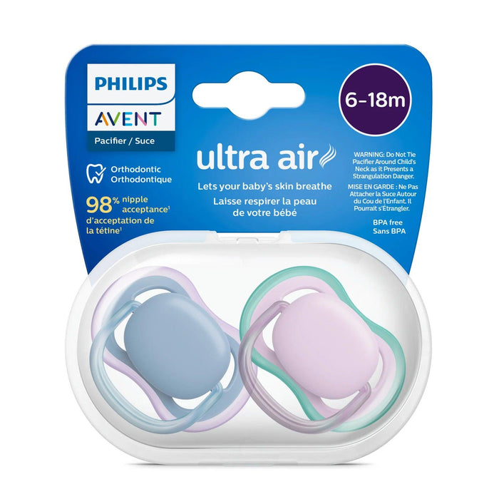 Philips Avent® - Philips Avent Ultra Air Pacifier 2pk - 6-18m - Blue Hush+Lush Lilac