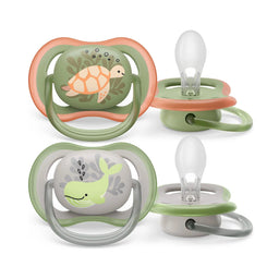Philips Avent® - Philips Avent Ultra Air Pacifier 2pk - 6-18m - Orange Turtle+Green Whale