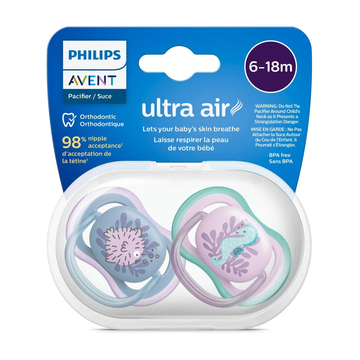 Philips Avent® - Philips Avent Ultra Air Pacifier 2pk - 6-18m - Puffer Fish + Sea Horse