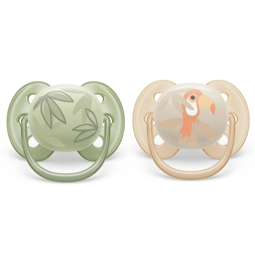 Philips Avent® - Philips Avent Ultra Soft Pacifier 2pk - 0-6m - Toucan + Green Leaves