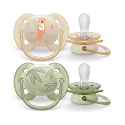 Philips Avent® - Philips Avent Ultra Soft Pacifier 2pk - 0-6m - Toucan + Green Leaves