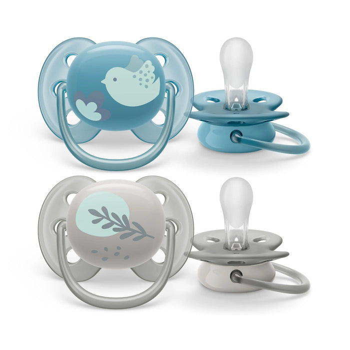 Philips Avent® - Philips Avent Ultra Soft Pacifier 2pk - 6-18m - Blue Dove+Silver Leaf