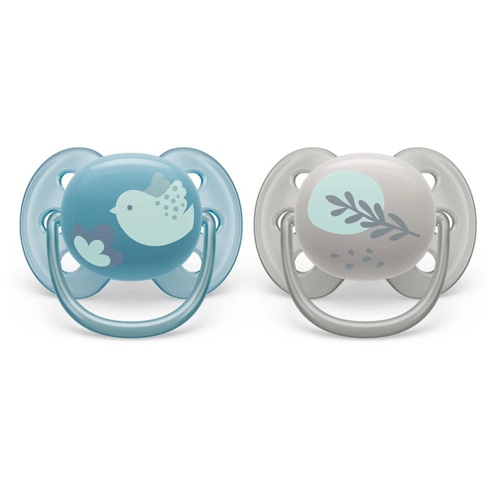 Philips Avent® - Philips Avent Ultra Soft Pacifier 2pk - 6-18m - Blue Dove+Silver Leaf