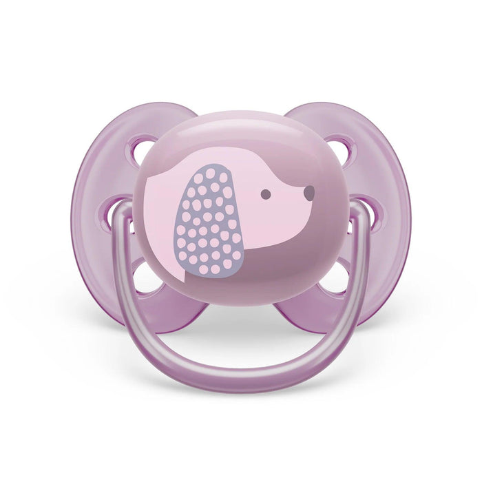 Philips Avent® - Philips Avent Ultra Soft Pacifier 2pk - 6-18m - Violet Puppy+Orange Leaves