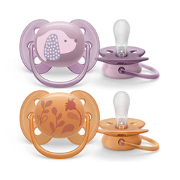Philips Avent® - Philips Avent Ultra Soft Pacifier 2pk - 6-18m - Violet Puppy+Orange Leaves
