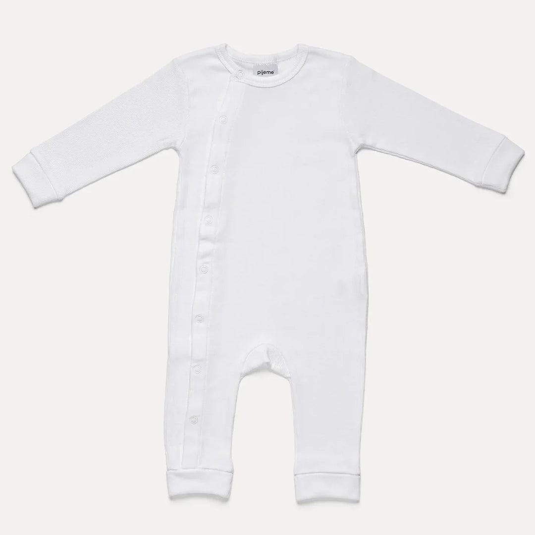 Pijeme® - Pijeme® Organic Cotton Baby Rib Knit Romper with Wrist & Ankle Fold-Over Cuffs