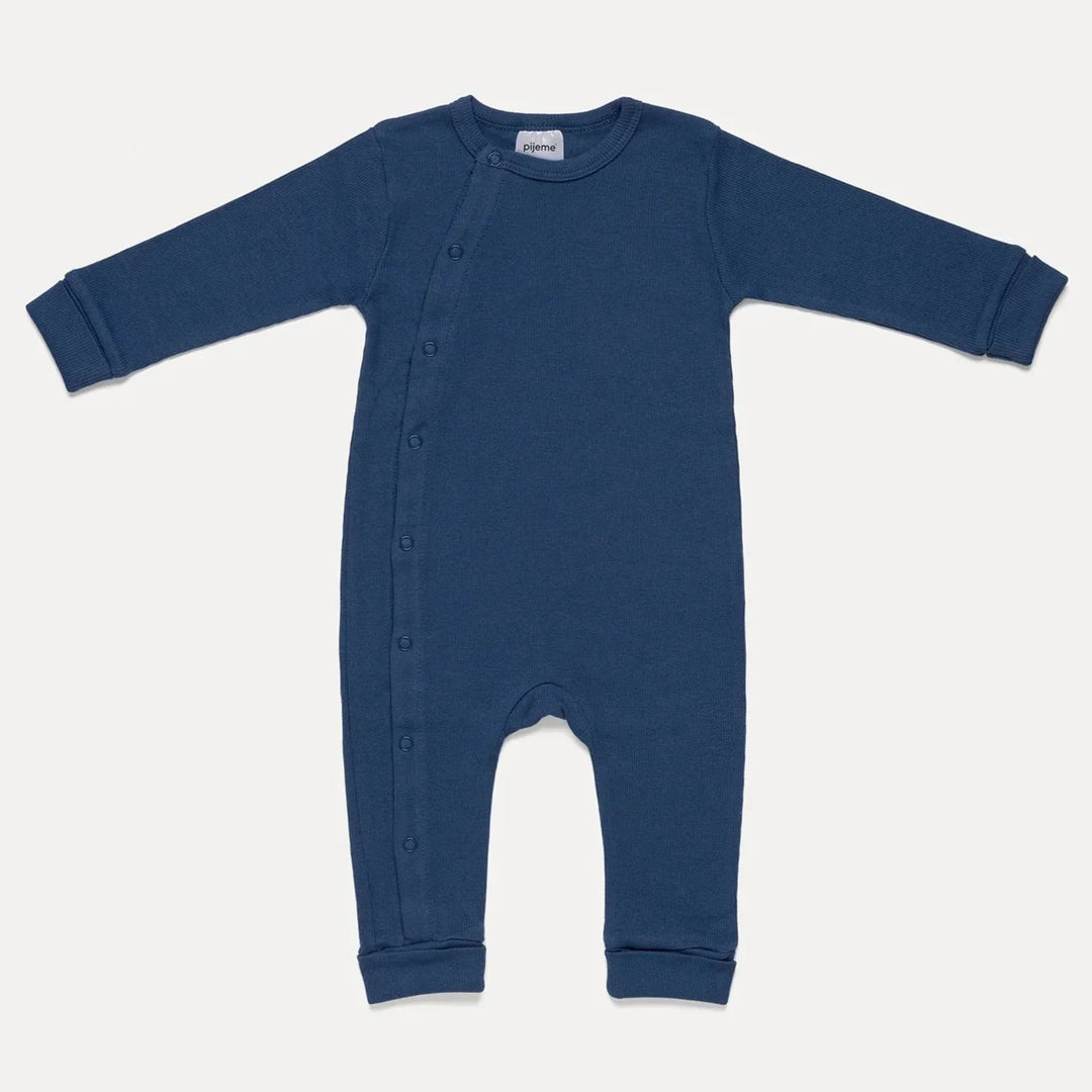 Pijeme® - Pijeme® Organic Cotton Baby Rib Knit Romper with Wrist & Ankle Fold-Over Cuffs