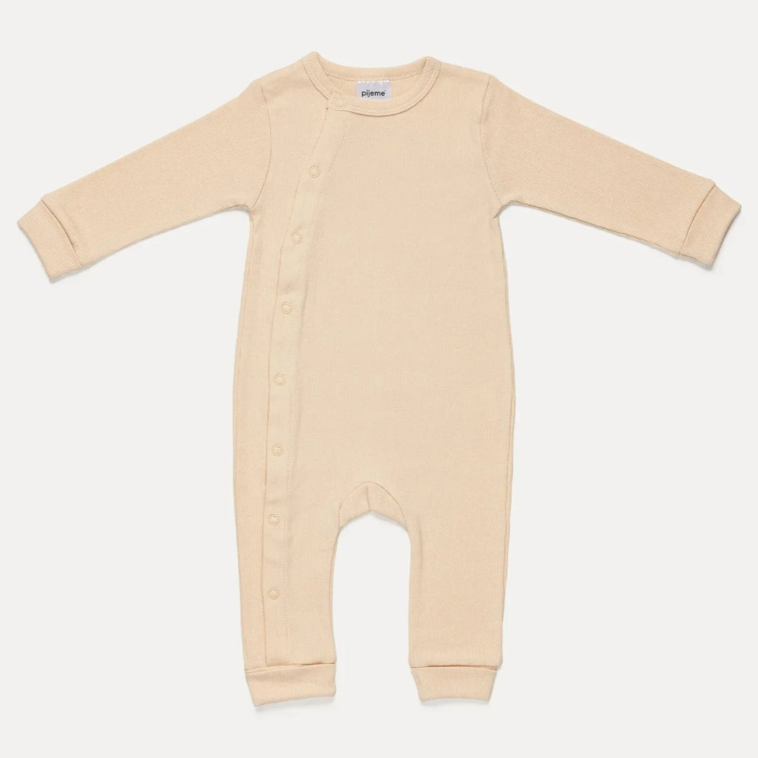 Pijeme® - Pijeme® Organic Cotton Baby Rib Knit Romper with Wrist & Ankle Fold-Over Cuffs