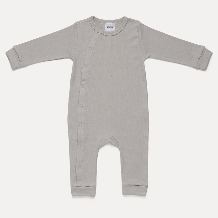 Pijeme® - Pijeme® Organic Cotton Baby Rib Knit Romper with Wrist & Ankle Fold-Over Cuffs