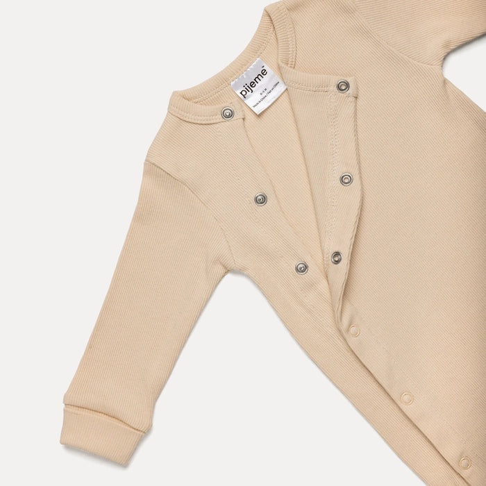 Pijeme® - Pijeme® Organic Cotton Baby Rib Knit Romper with Wrist & Ankle Fold-Over Cuffs