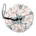 Drawstring play mat or storage bag with Paris-themed print for kids, pastel colors.