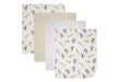 Precious Moments Mini Safari baby blankets with animal prints and neutral patterns arranged flat.