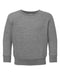 Kids grey fleece crew neck sweatshirt with long sleeves, plain granite heather color