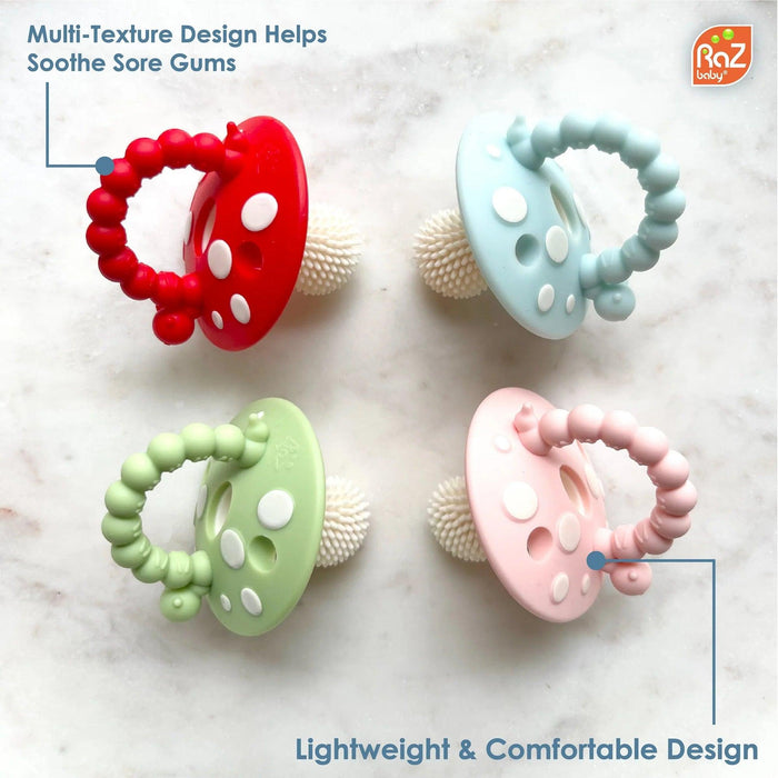 Raz Baby® - Raz Baby® Chompy Mushroom Silicone Teether 2PK