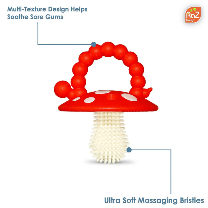 Raz Baby® - Raz Baby® Chompy Mushroom Silicone Teether 2PK