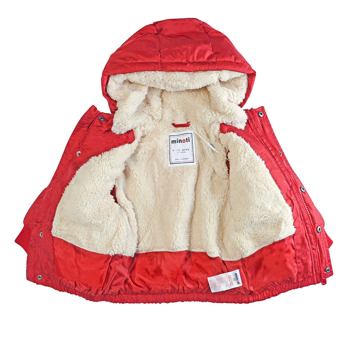 Manteau puffer pour bébé doublé en sherpa de Minoti - Tailles 9 à 24m