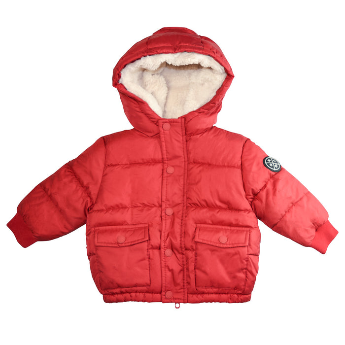 Manteau puffer pour bébé doublé en sherpa de Minoti - Tailles 9 à 24m
