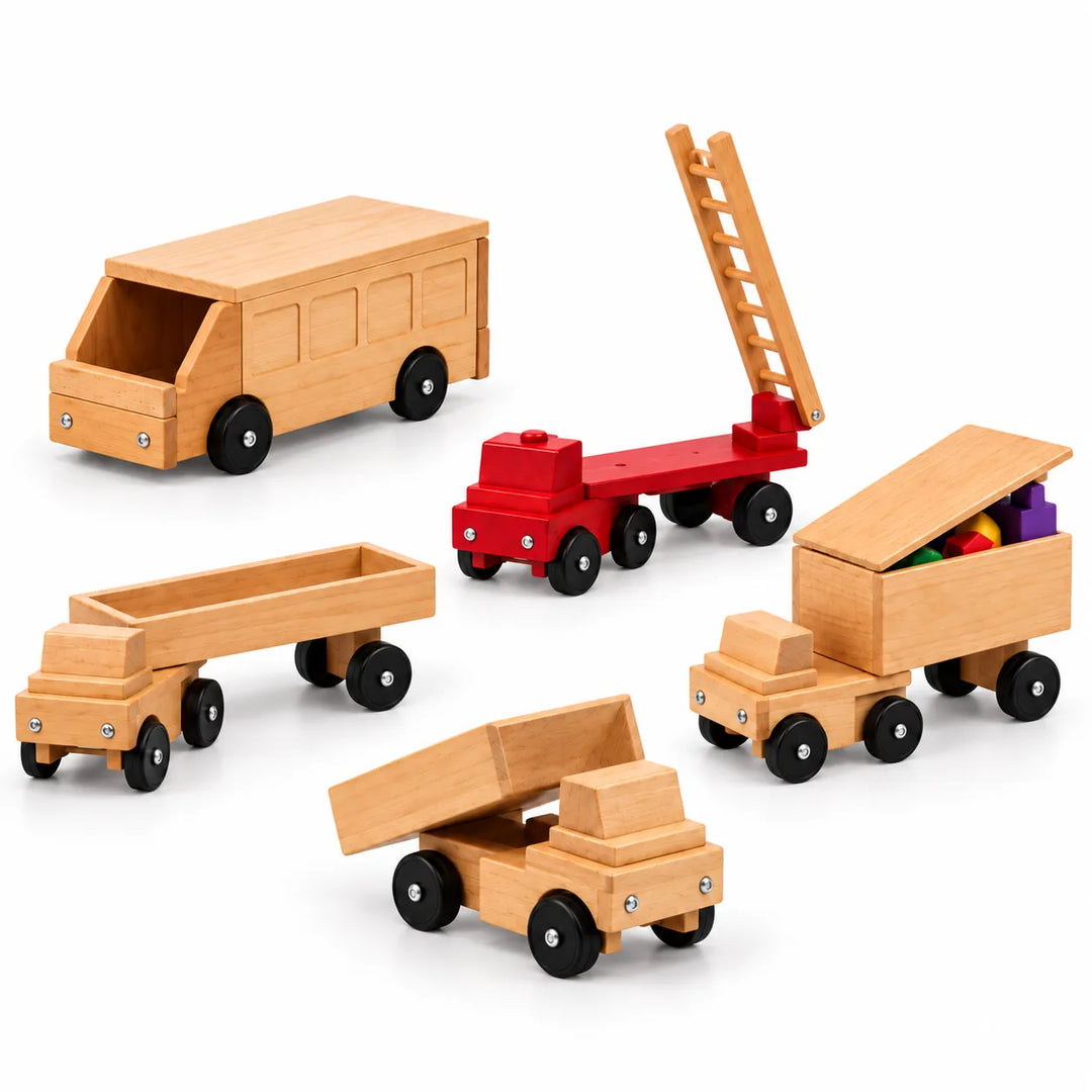 5 choices of big ride-on maple wood tranportation toys