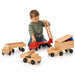5 choices of big ride-on maple wood tranportation toys - boy playing with fire truck