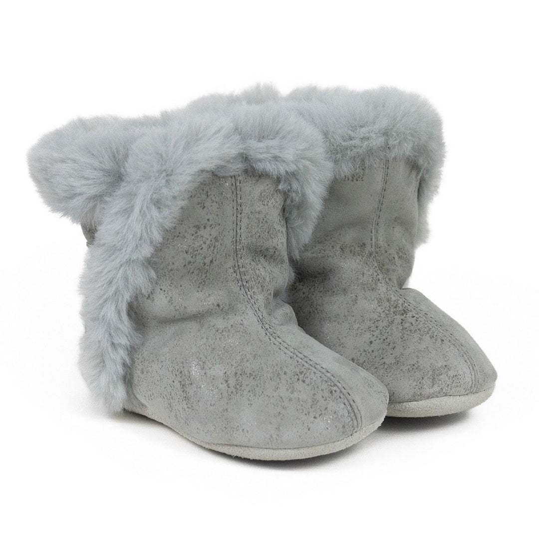Robeez® - Robeez Classic Snap Bootie-Cozy Shea Charcoal Grey