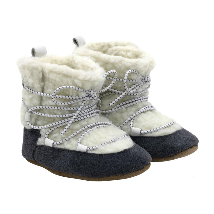 Robeez® - Robeez F22 Boots Rockies Lace Ups Charcoal Sherpa