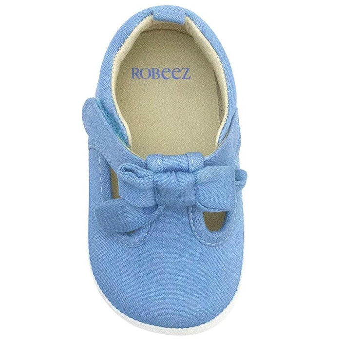 Robeez® - Robeez First Kicks Girls Noelle Baby Shoes - Blue Denim