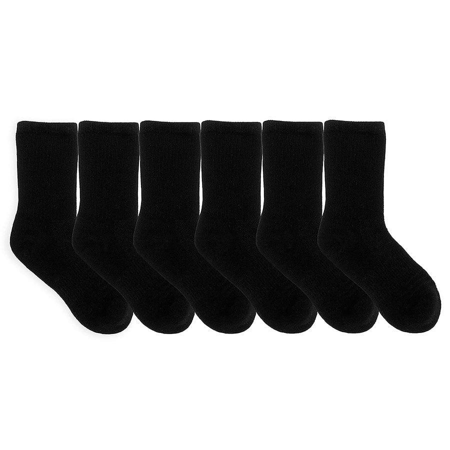 Robeez® - Robeez Kids Crew Socks - Pack of 6 Pairs- Black