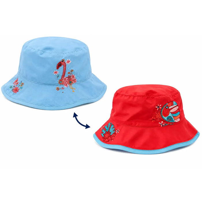 Calikids® Reversible Flamingo Parrot UPF 50+ Sun Hat 12M-5Y