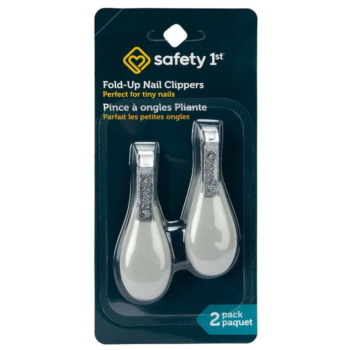Safety 1st fold-up nail clippers for babies, two-pack in retail packaging