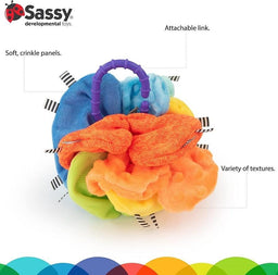 Sassy® - Sassy Baby Crinkle Ball Take Along Hookable Toy