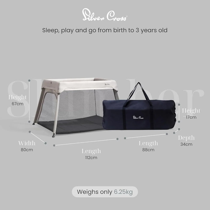 Silver Cross - Silver Cross Slumber Travel Baby Crib - Carbon