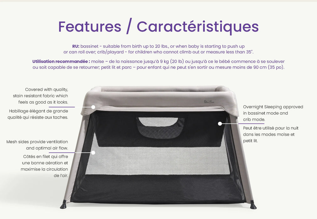 Silver Cross - Silver Cross Slumber Travel Baby Crib - Stone