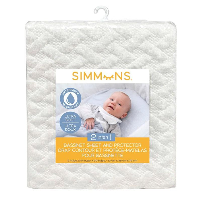 Simmons® - SIMMONS 2-in-1 Bassinet Sheet and Protector