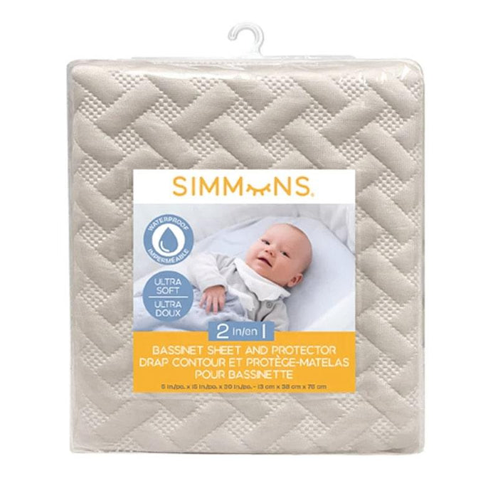 Simmons® - SIMMONS 2-in-1 Bassinet Sheet and Protector
