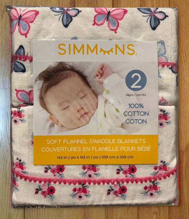 Simmons® - Simmons 2 pk Flannel Swaddles
