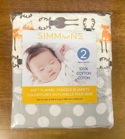 Simmons® - Simmons 2 pk Flannel Swaddles
