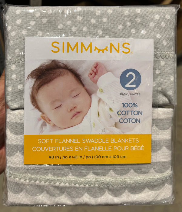 Simmons® - Simmons 2 pk Flannel Swaddles