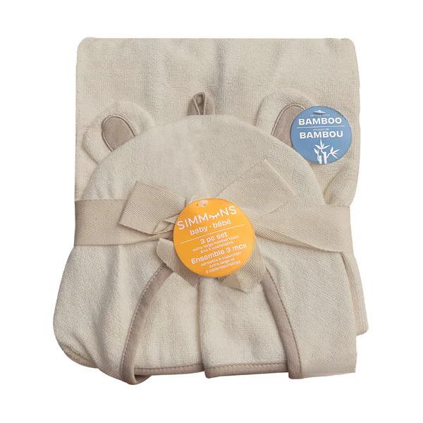 Simmons® - Simmons 3 Piece Baby Bamboo Bath Set - Coconut Milk