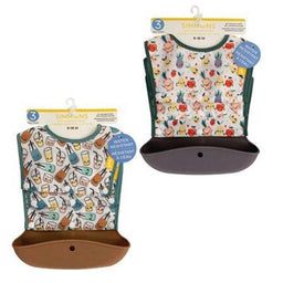 Simmons® - Simmons 3 pk Snap & Go Bibs - Silicone Food Catcher Bibs
