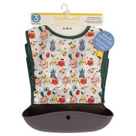 Simmons® - Simmons 3 pk Snap & Go Bibs - Silicone Food Catcher Bibs