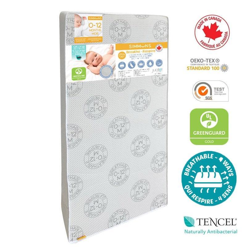 Simmons® - Simmons BREATHE Tencel Crib Mattress - Ultra Firm Core, Tencel & Breathable Mesh