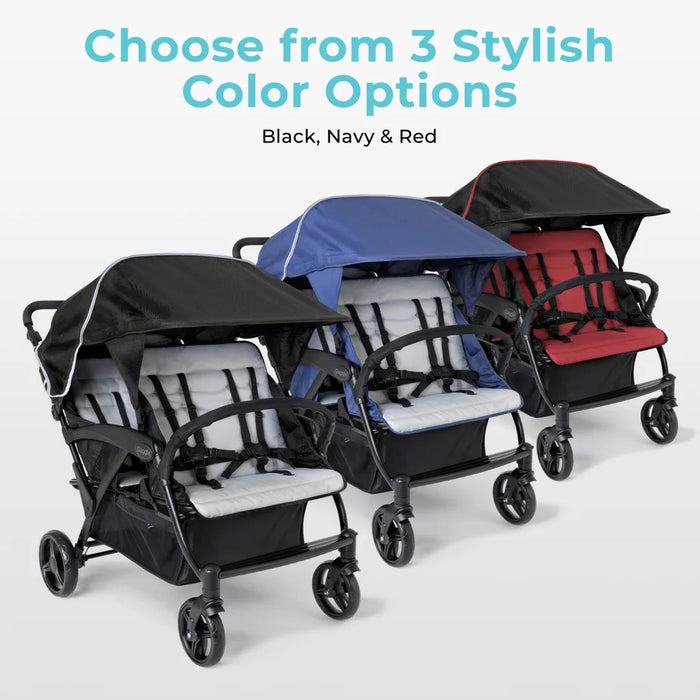 Gaggle Odyssey 4-Seat Quad Stroller by Foundations – Multi-Child Baby Stroller