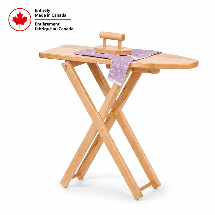 Solid maple wood foldable kids pretend play ironing board - Made in Canada