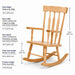 Solid wooden grand-ma classic kids rocking chair - dimensions