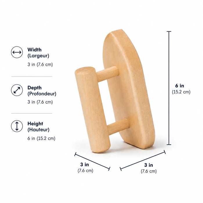 Solid maple wood iron kids toy - dimensions