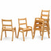 Solid maple wood stackable children daycare classroom chair - stacked chairs on a white background