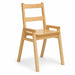 Solid maple wood stackable children daycare classroom chair - Taller chair on white background