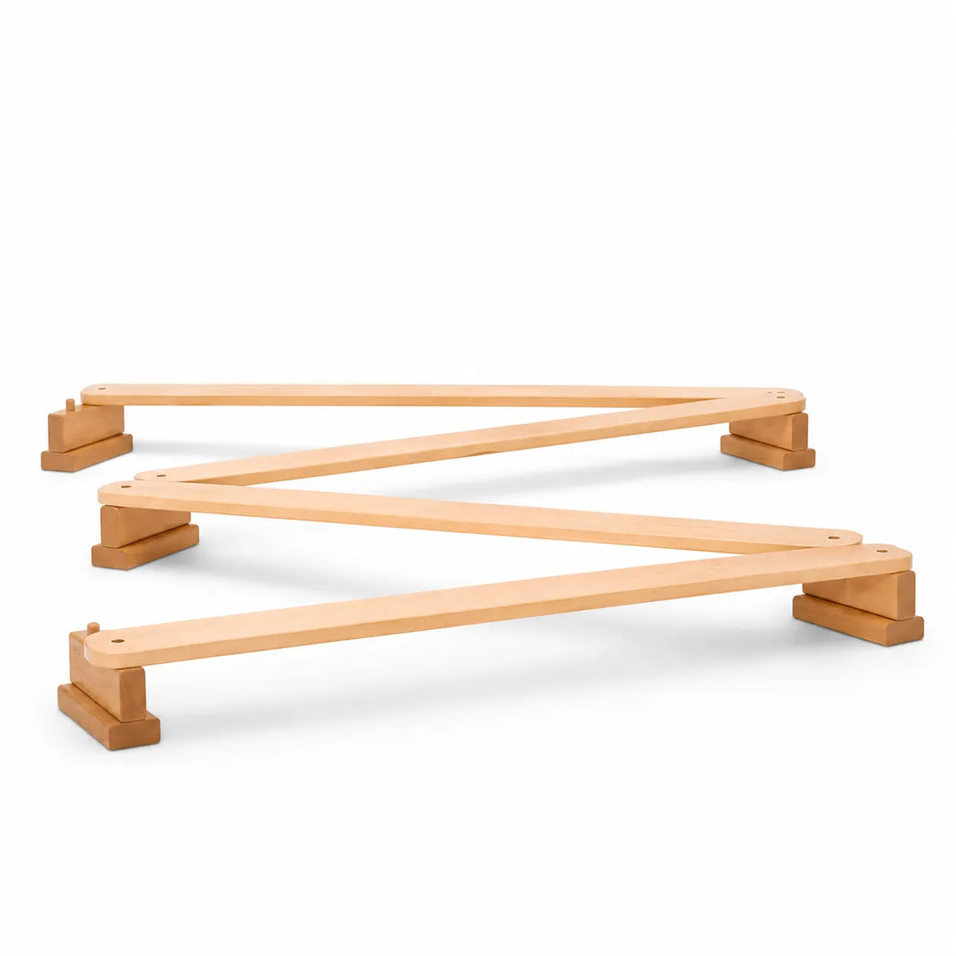 solid maple wooden balance board for kids on a white background