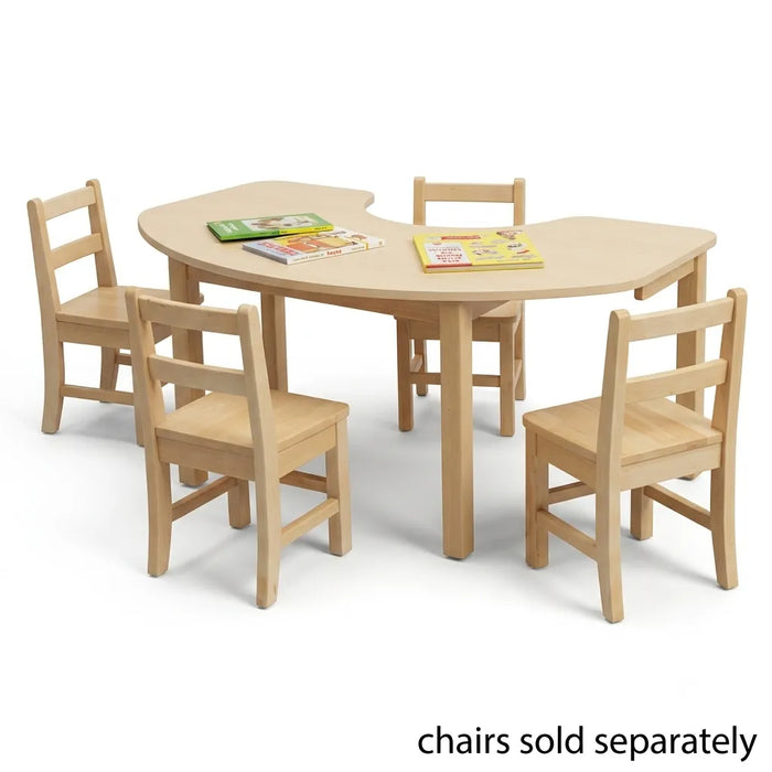 Solid Maple Kidney Classroom Table – Height Adjustable Activity Table | Goldtex